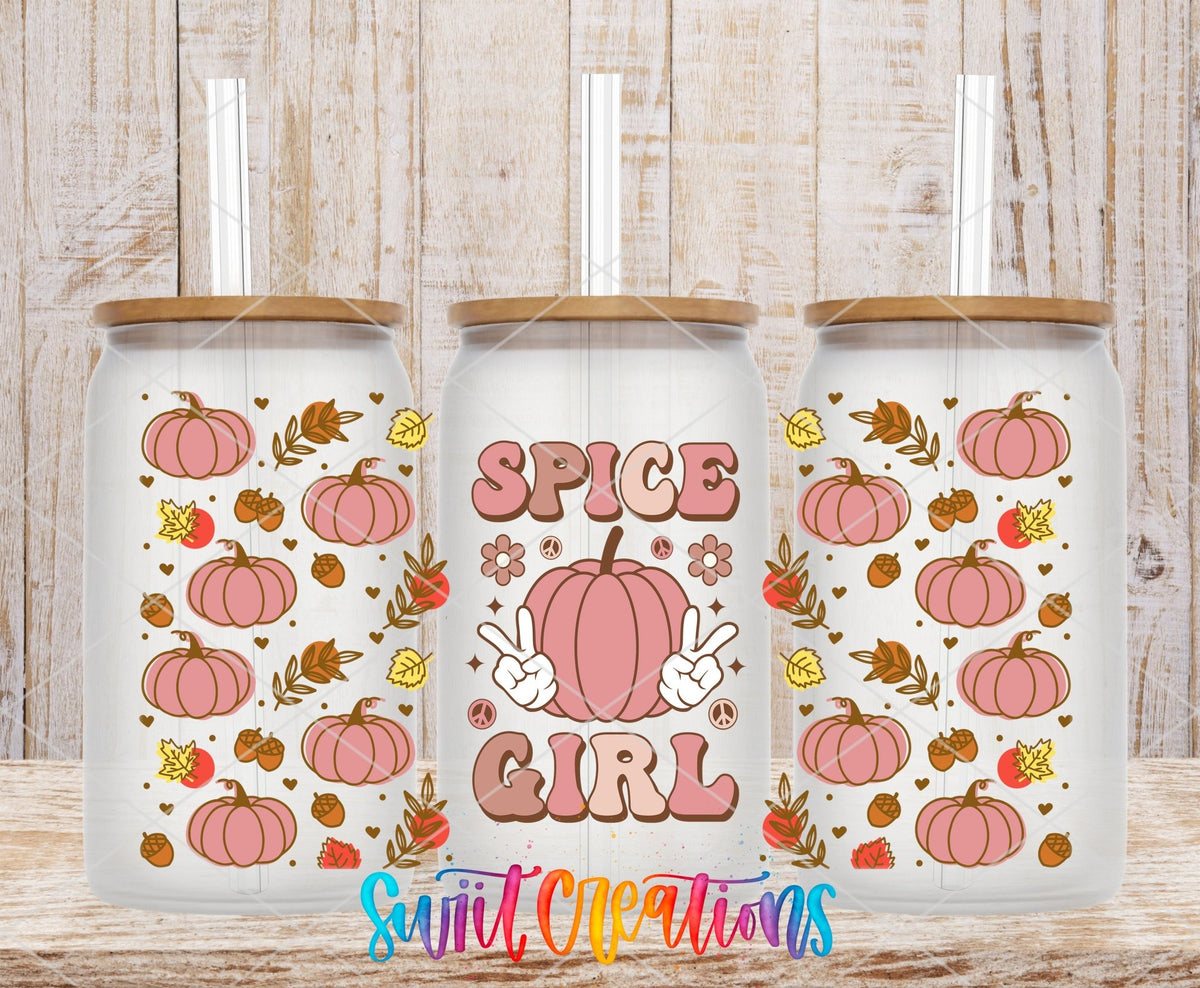 Spice Girl UV DTF Transfer Tumbler Wrap | Pink Pumpkin Fall | DTF160 - Swiit Creations