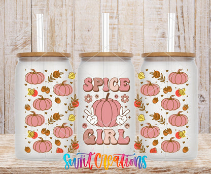 Spice Girl UV DTF Transfer Tumbler Wrap | Pink Pumpkin Fall | DTF160 - Swiit Creations