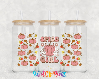 Spice Girl UV DTF Transfer Tumbler Wrap | Pink Pumpkin Fall | DTF160 - Swiit Creations