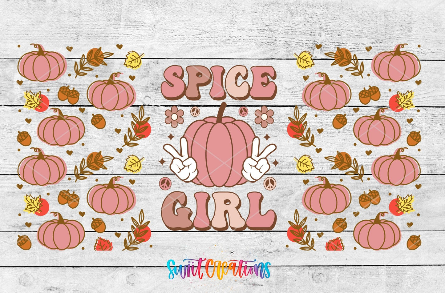 Spice Girl UV DTF Transfer Tumbler Wrap | Pink Pumpkin Fall | DTF160 - Swiit Creations