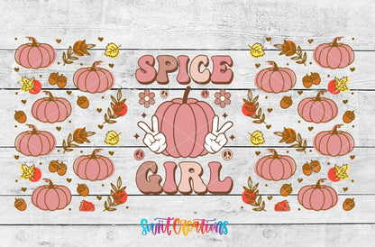 Spice Girl UV DTF Transfer Tumbler Wrap | Pink Pumpkin Fall | DTF160 - Swiit Creations
