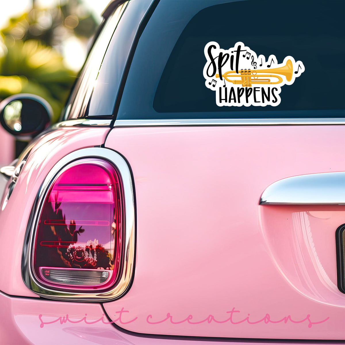Spit Happens with Trumpet Sticker SS756 - Swiit Creations