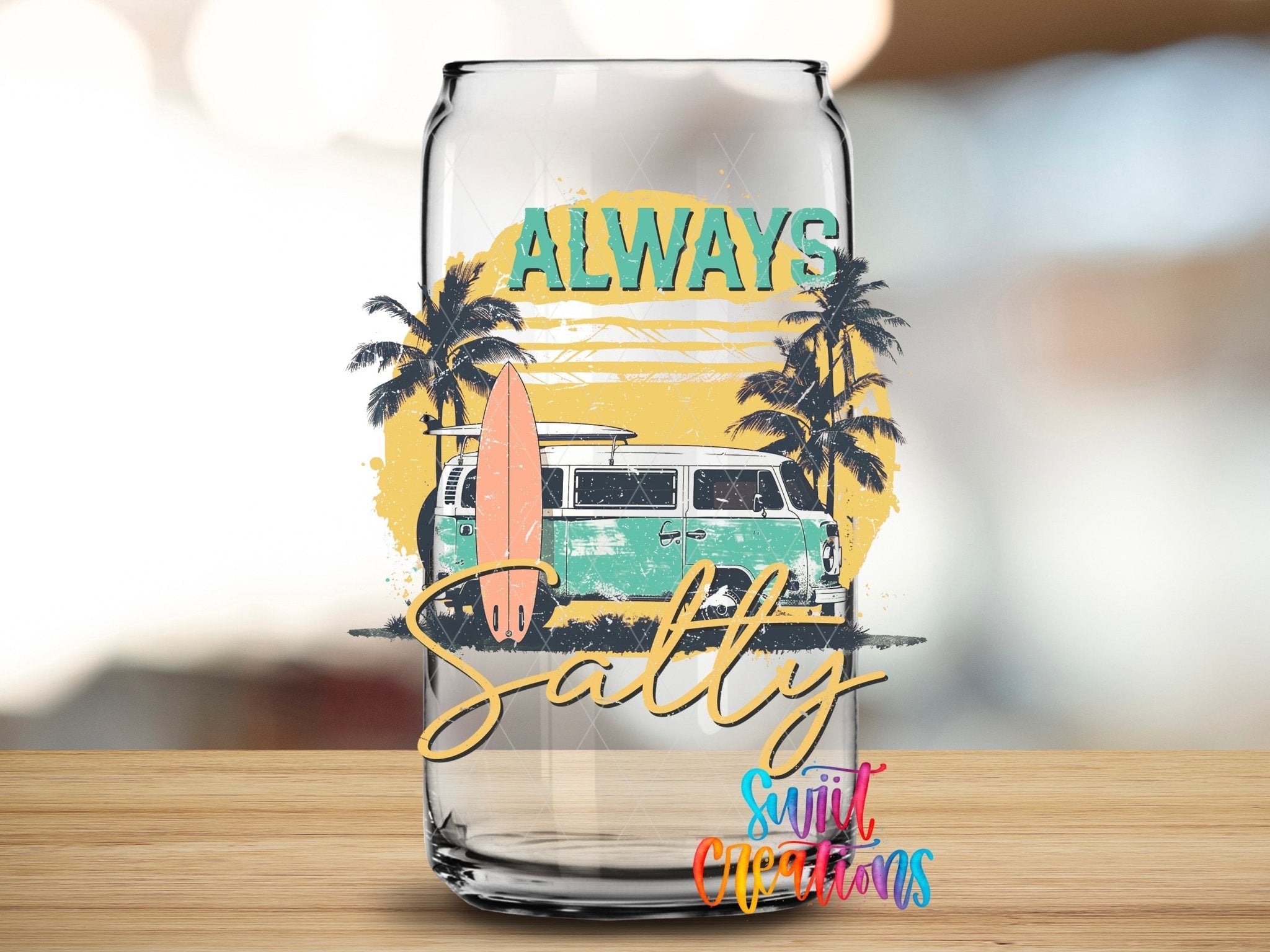 Summer Beach Always Salty UV DTF Cup Decal | UV939 - Swiit Creations