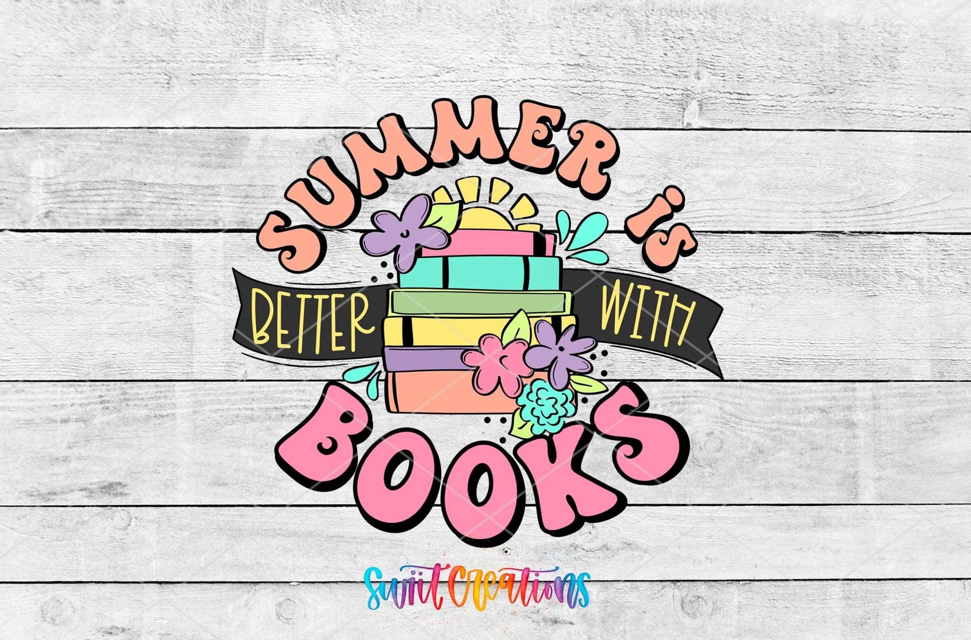 Summer Is Better With Books Motel Keychain UV DTF Transfer | Reading Lover Design | MK1545 - Swiit Creations
