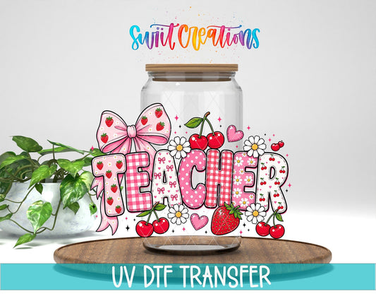 Teacher Strawberry UV DTF Transfer | UV2138 - Swiit Creations