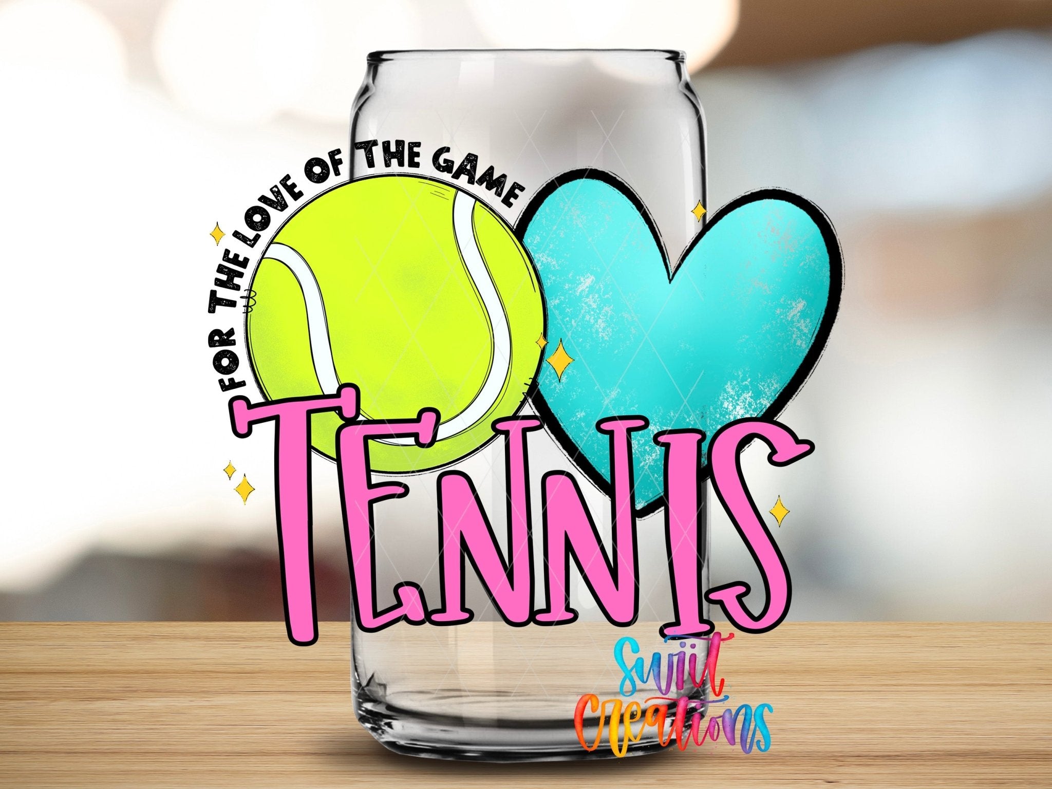 Tennis UV DTF Transfer Tumbler Wrap | Love Of The Game Pink Sports Cup Decal | DTF240 - Swiit Creations