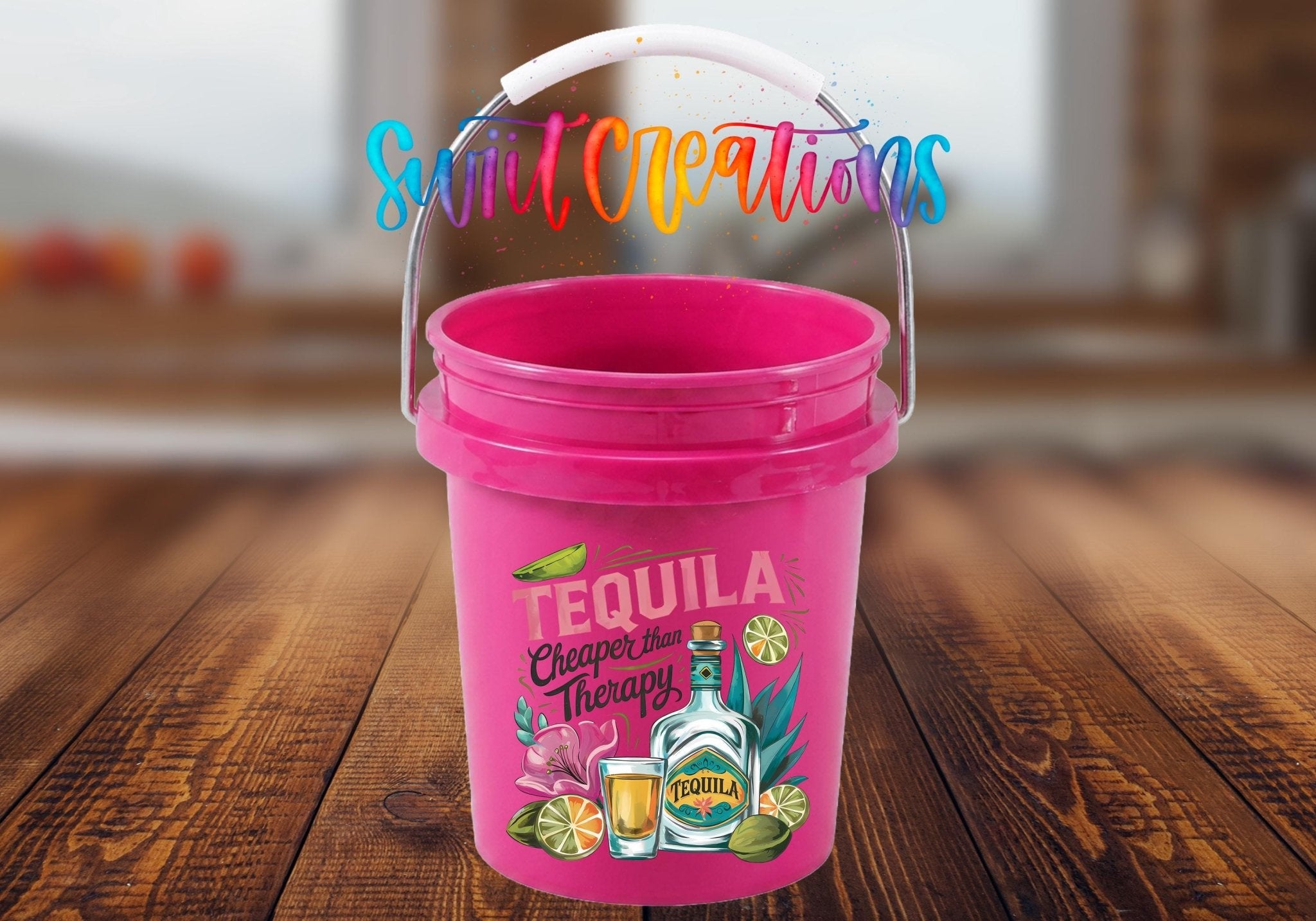Tequila Cheaper Than Therapy Mini Bucket UV DTF Transfer Decal | MB1995 - Swiit Creations