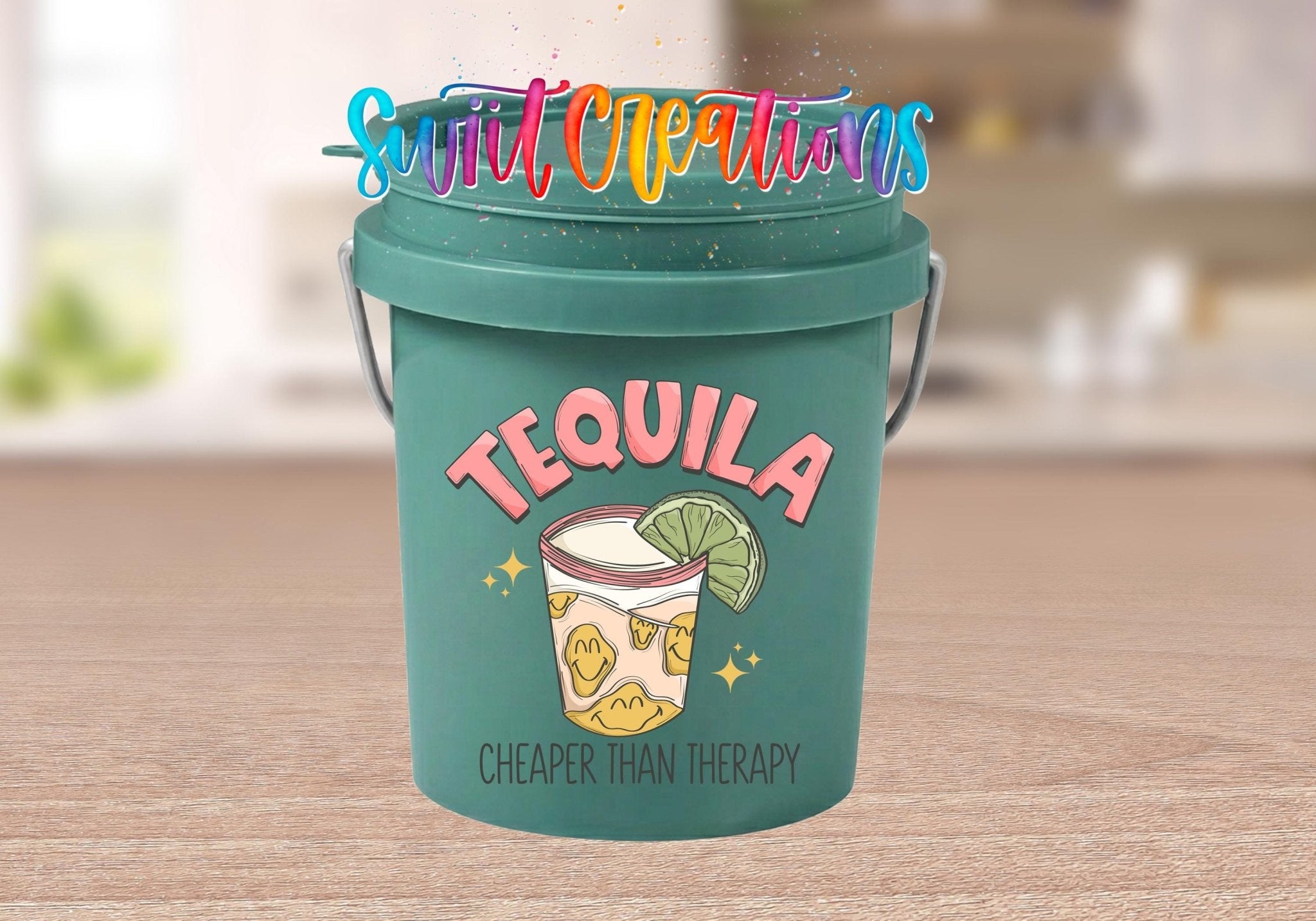 Tequila Cheaper Than Therapy Mini Bucket UV DTF Transfer | MB965 - Swiit Creations