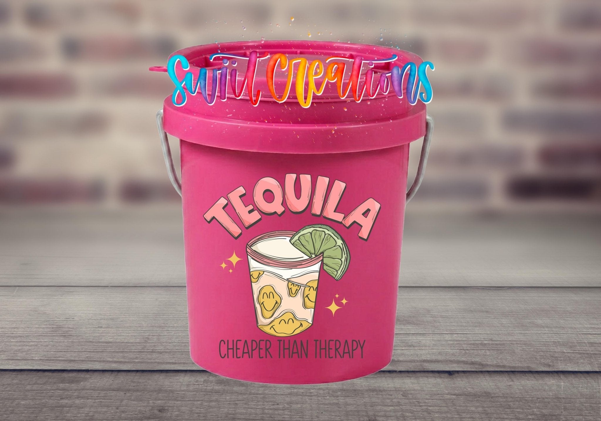 Tequila Cheaper Than Therapy Mini Bucket UV DTF Transfer | MB965 - Swiit Creations