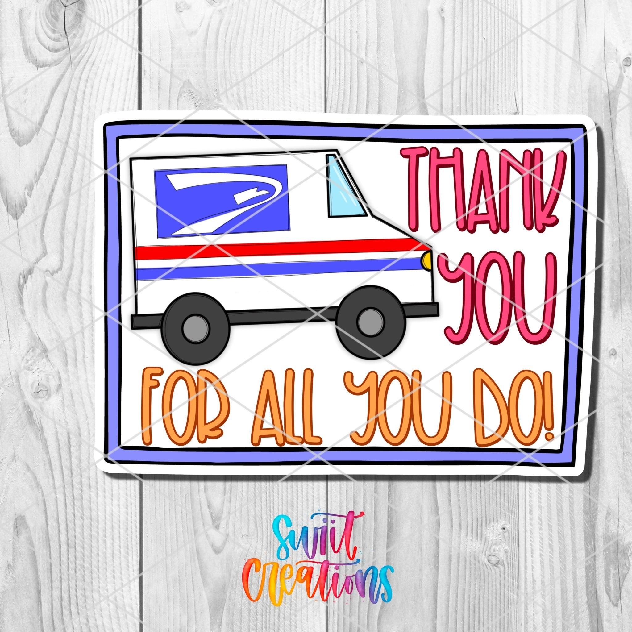 Thank You For All You Do USPS Sticker | Postal Worker Label | Mail Carrier Appreciation | SB57 - Swiit Creations