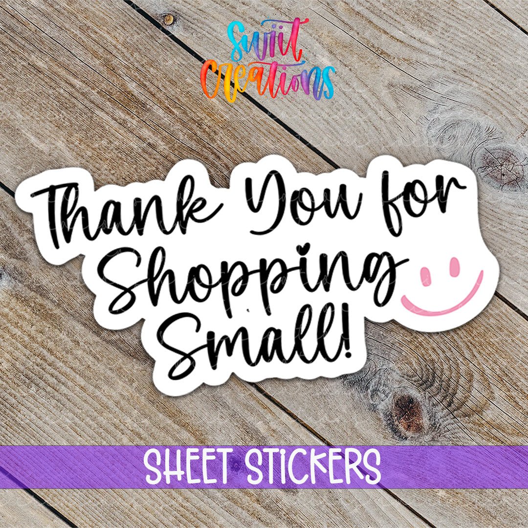 Thank You for Shopping Small Smiley sticker design by Swiit Creations
