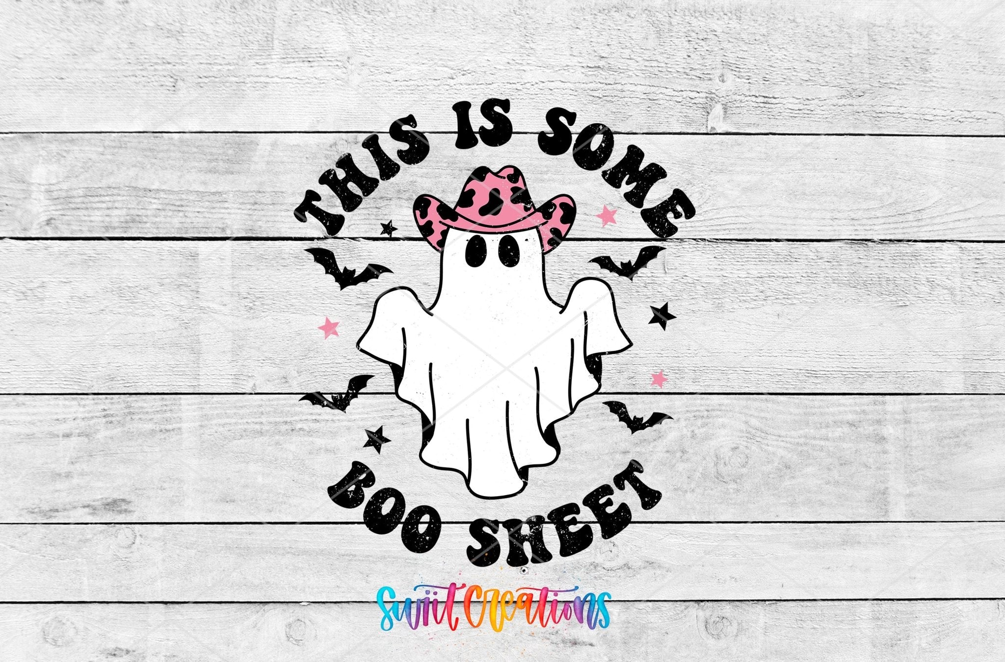 This Is Some Boo Sheet Cowgirl Ghost Motel Keychain UV DTF Transfer | MK785 - Swiit Creations