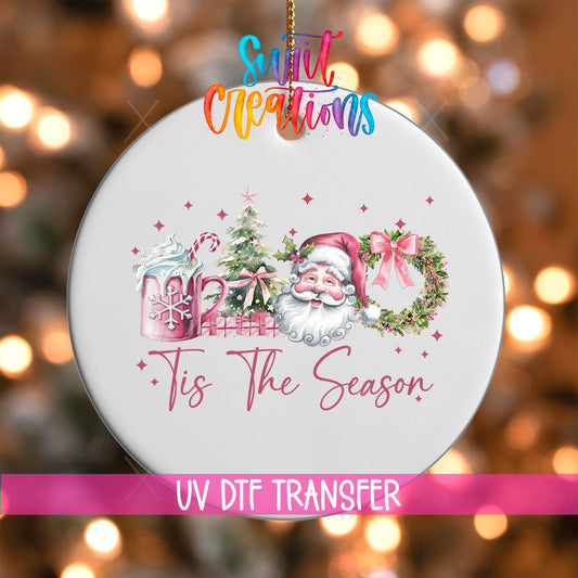 Tis the Season Christmas UV Dtf Ornament Transfer | O-1209 - Swiit Creations