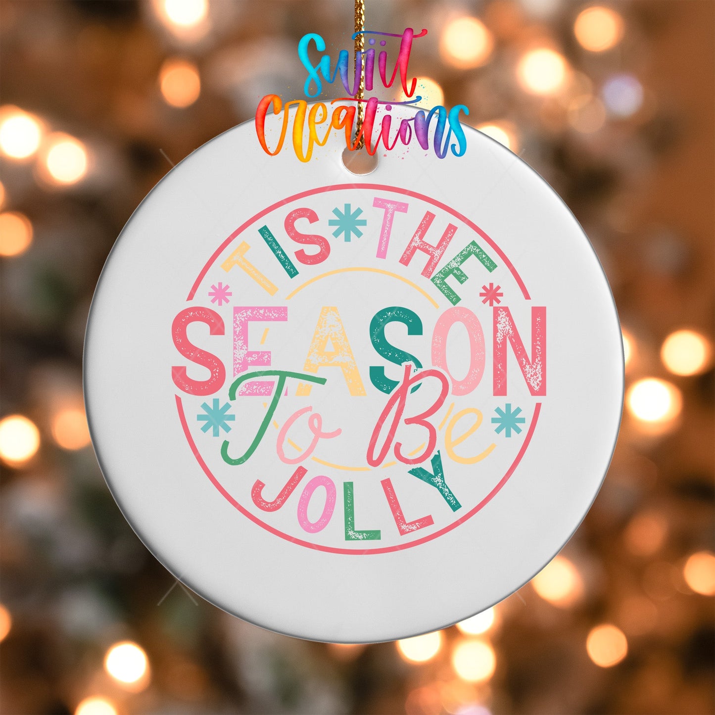 Tis the Season Christmas UV DTF Ornament Transfer | O-1217 - Swiit Creations