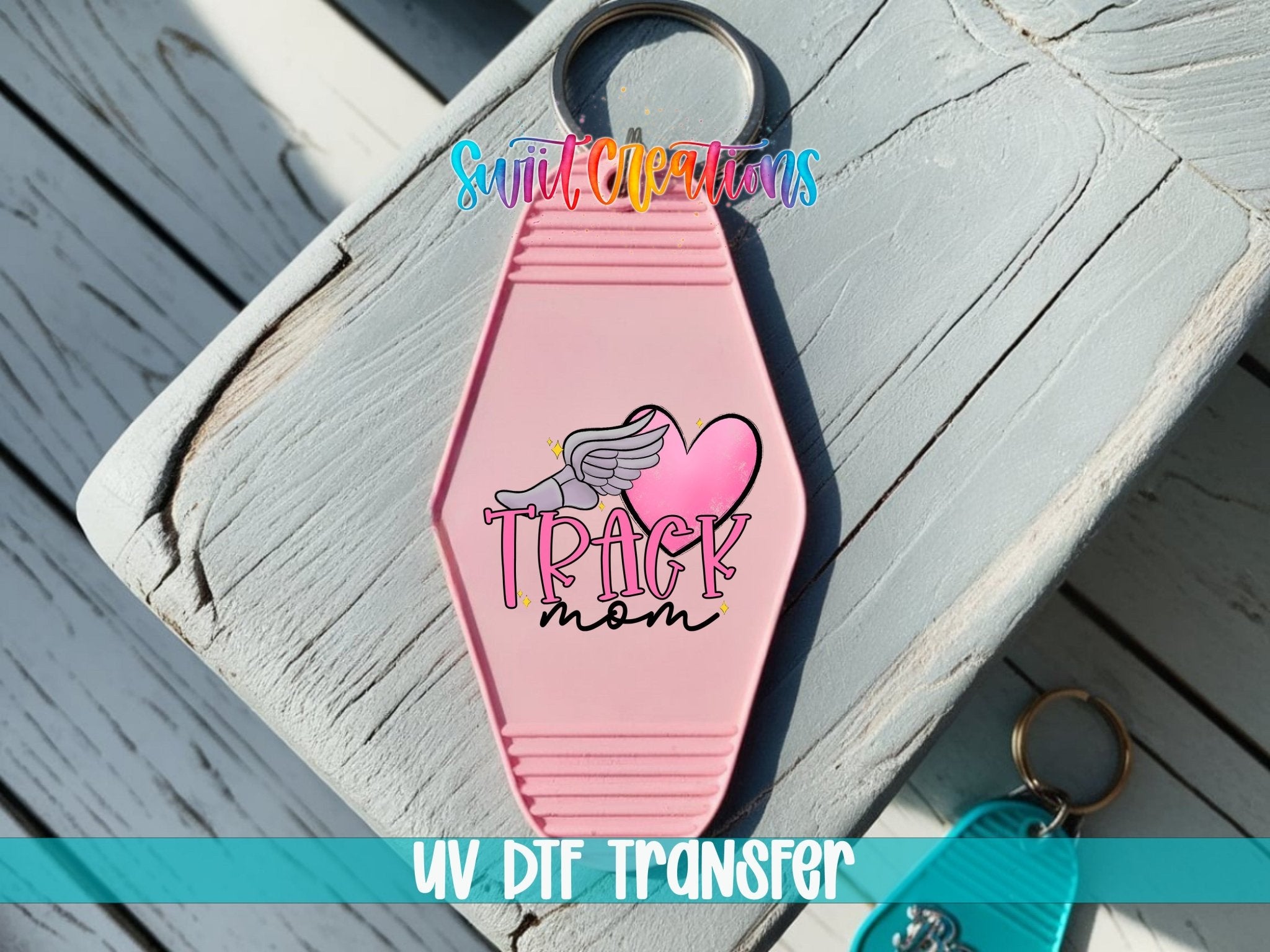 Track Mom Pink Motel Keychain UV DTF Transfer | MK1497 - Swiit Creations