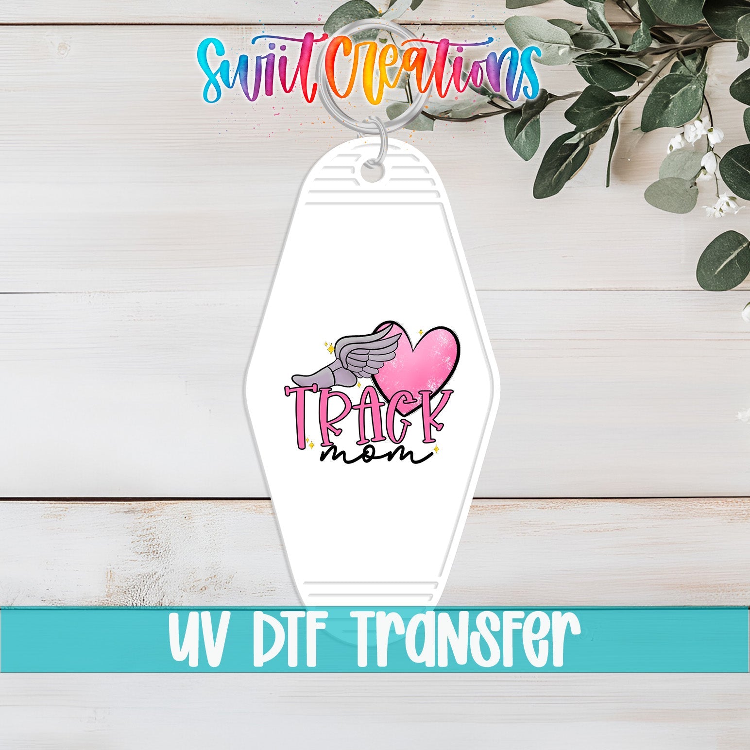Track Mom Pink Motel Keychain UV DTF Transfer | MK1497 - Swiit Creations