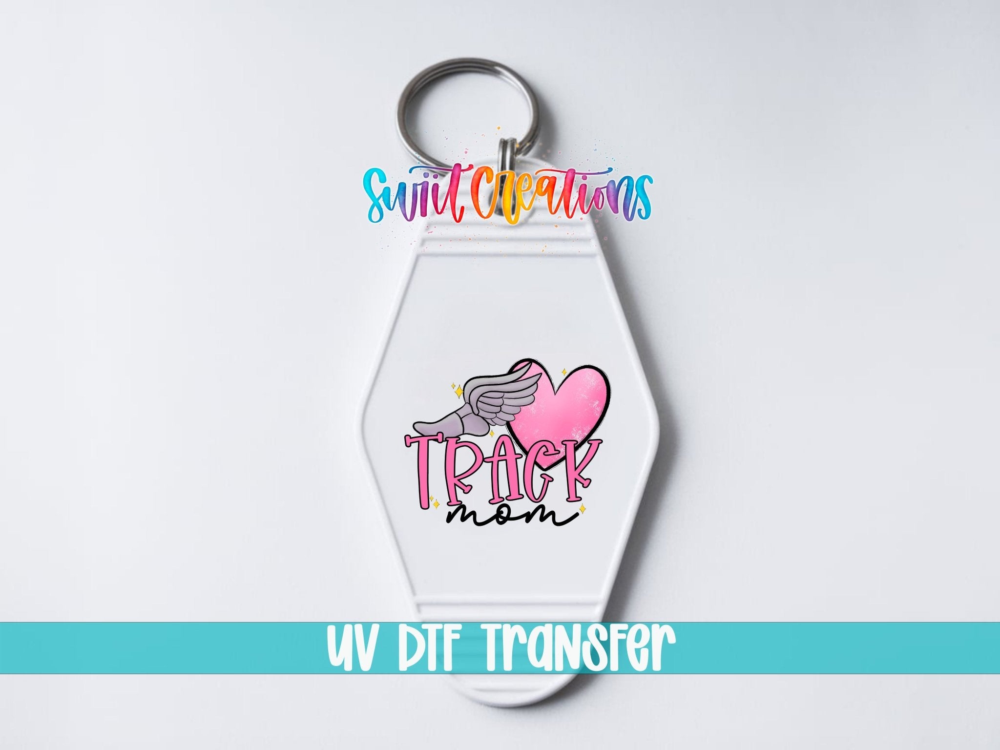 Track Mom Pink Motel Keychain UV DTF Transfer | MK1497 - Swiit Creations