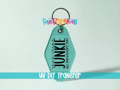 True Crime Junkie Motel Keychain UV DTF Transfer | Crime Lover Gift | MK1555 - Swiit Creations