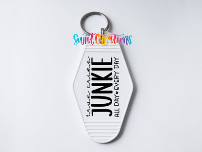 True Crime Junkie Motel Keychain UV DTF Transfer | Crime Lover Gift | MK1555 - Swiit Creations