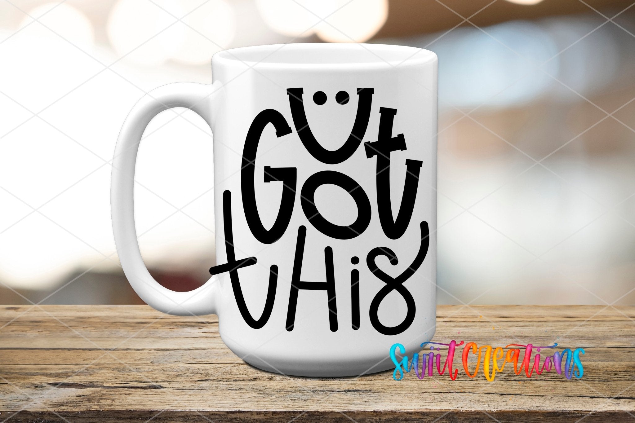 Swiit Creations UV DTF U Got This transfer applied to a white ceramic mug