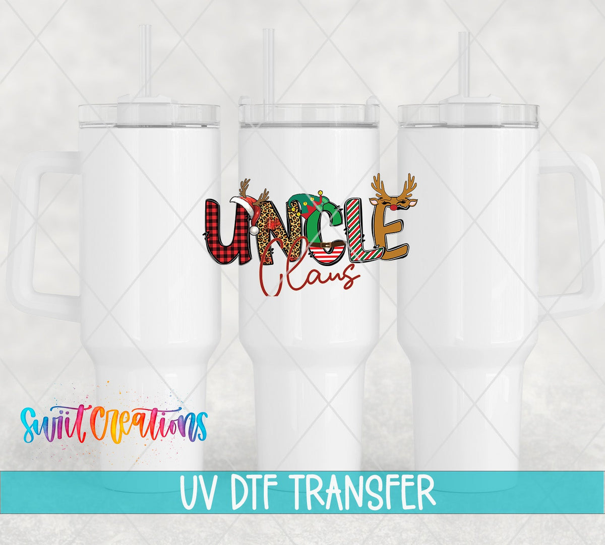 Uncle Claus Christmas UV DTF Cup Decal | UV1236 - Swiit Creations