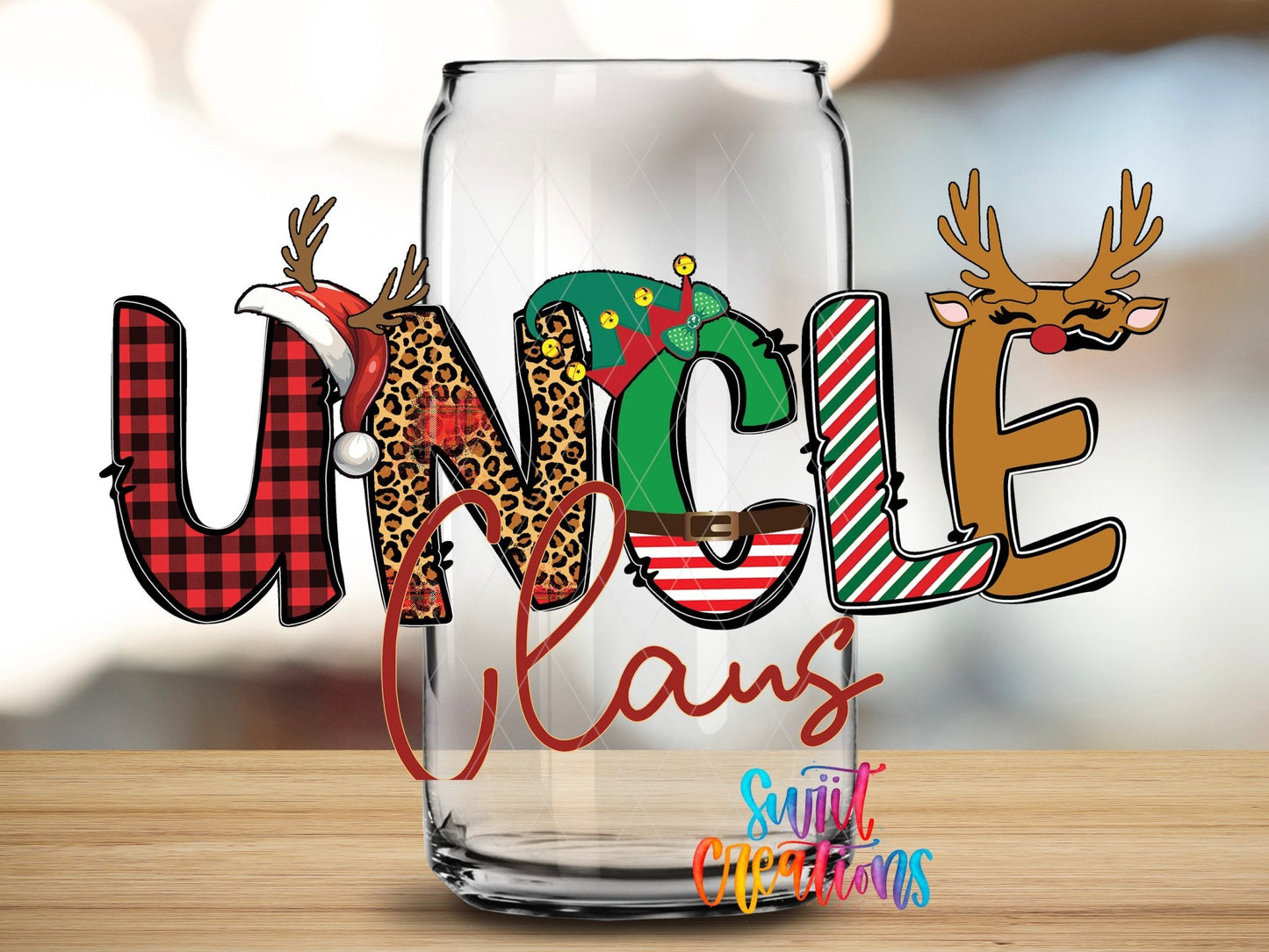 Uncle Claus Christmas UV DTF Cup Decal | UV1236 - Swiit Creations