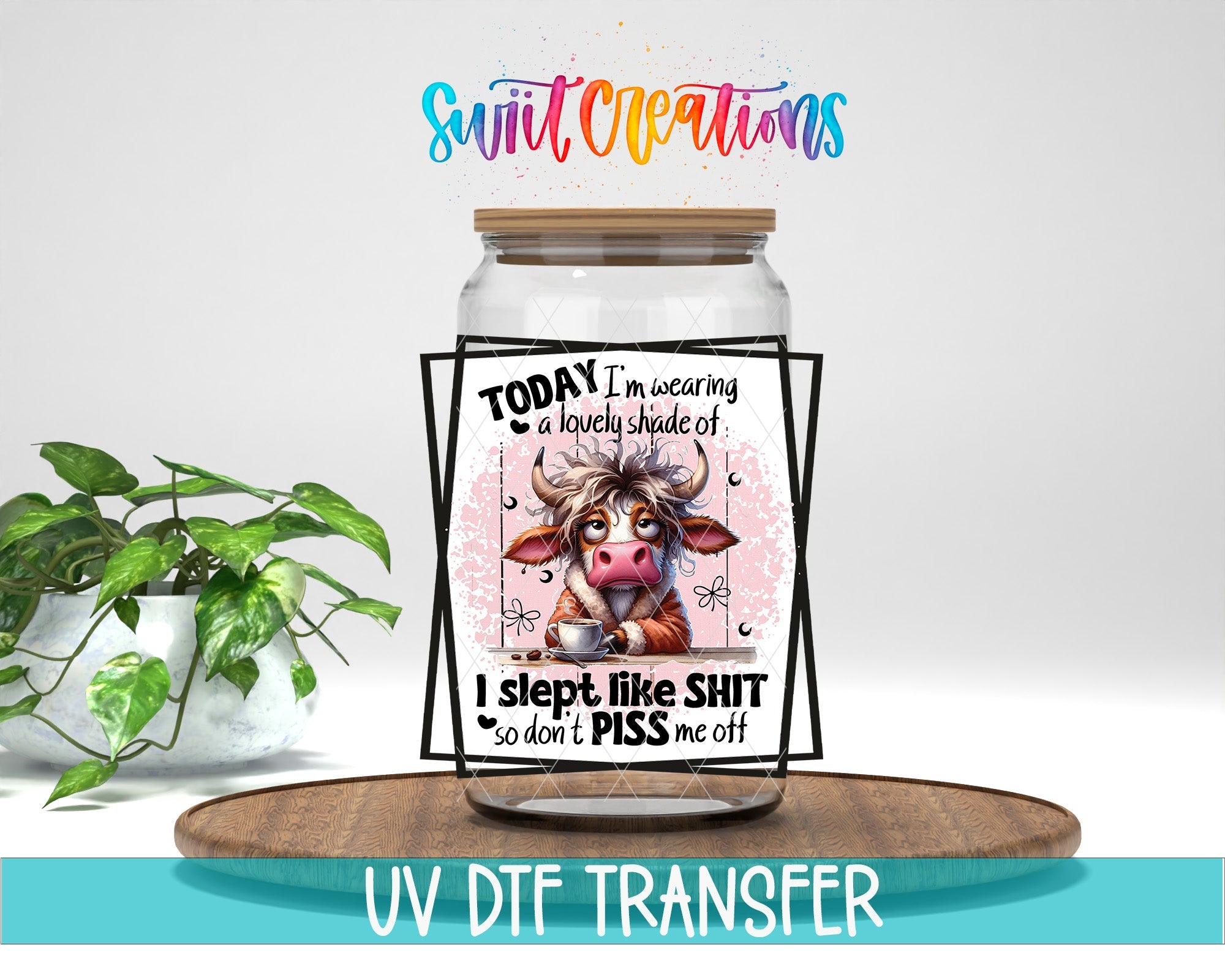 UV DTF Cup Wrap | Durable Waterproof Cow Tumbler Decal UV DTF Cup Decal | UV844 - Swiit Creations