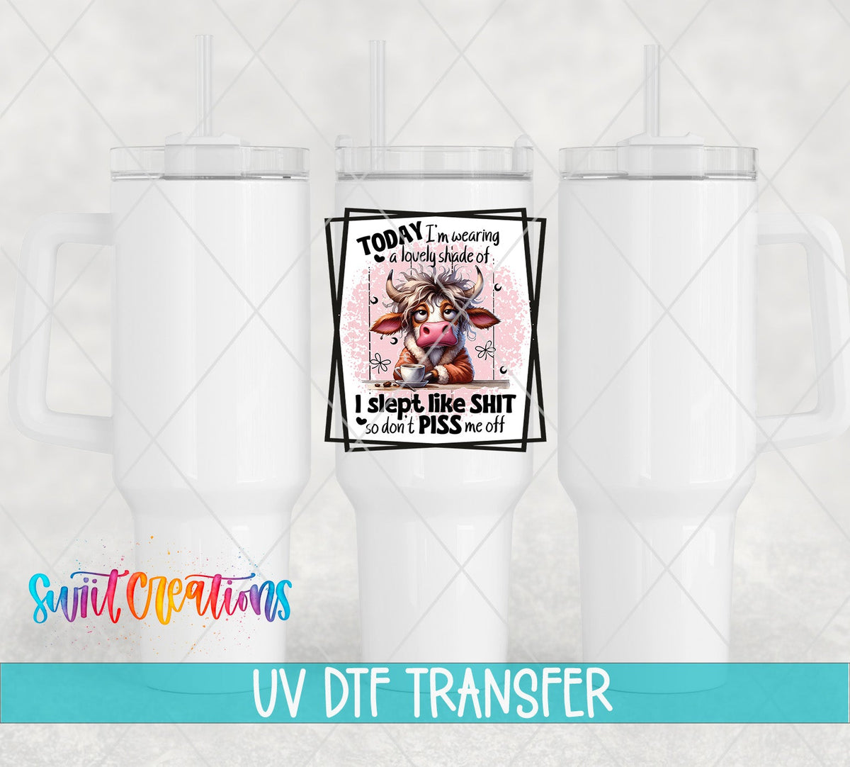 UV DTF Cup Wrap | Durable Waterproof Cow Tumbler Decal UV DTF Cup Decal | UV844 - Swiit Creations