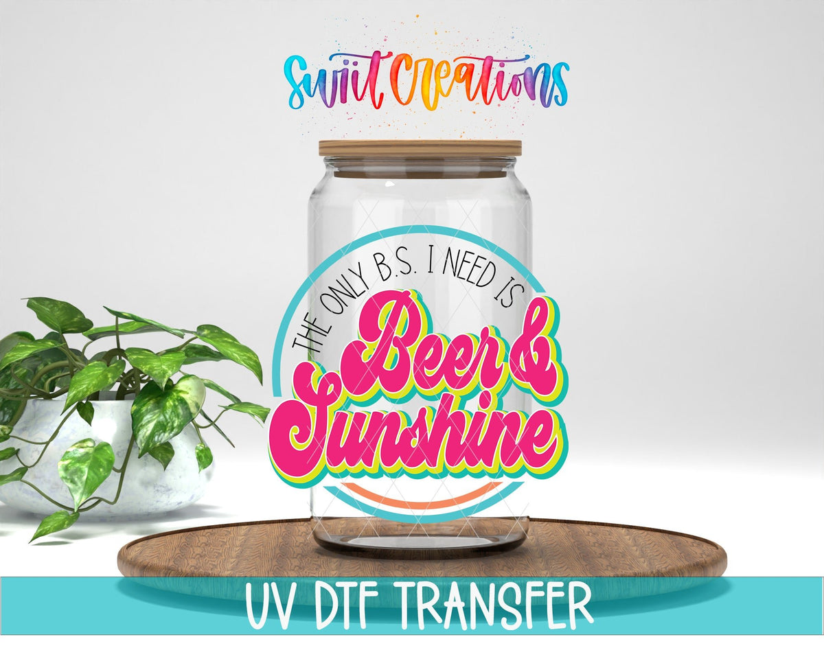 UV DTF Decal - Beer Glass Decal | Waterproof Scratch Resistant Tumbler Wrap | UV847 - Swiit Creations