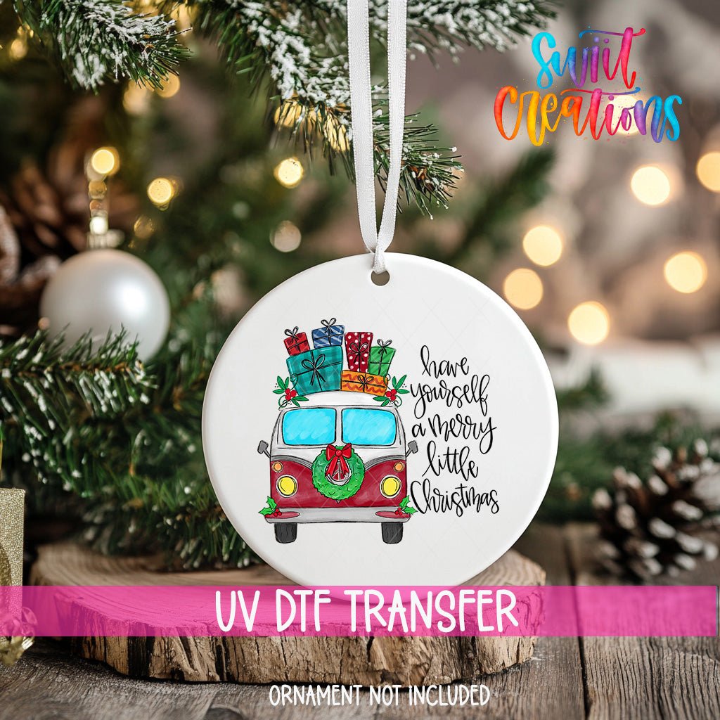 Vintage Merry Little Christmas UV DTF Ornament Transfer | O-300 - Swiit Creations