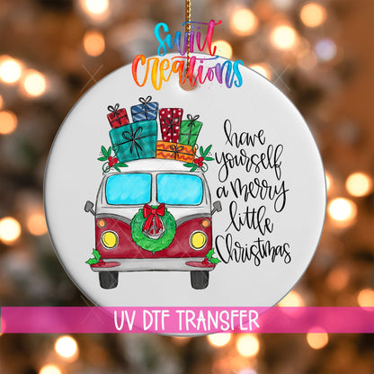 Vintage Merry Little Christmas UV DTF Ornament Transfer | O-300 - Swiit Creations