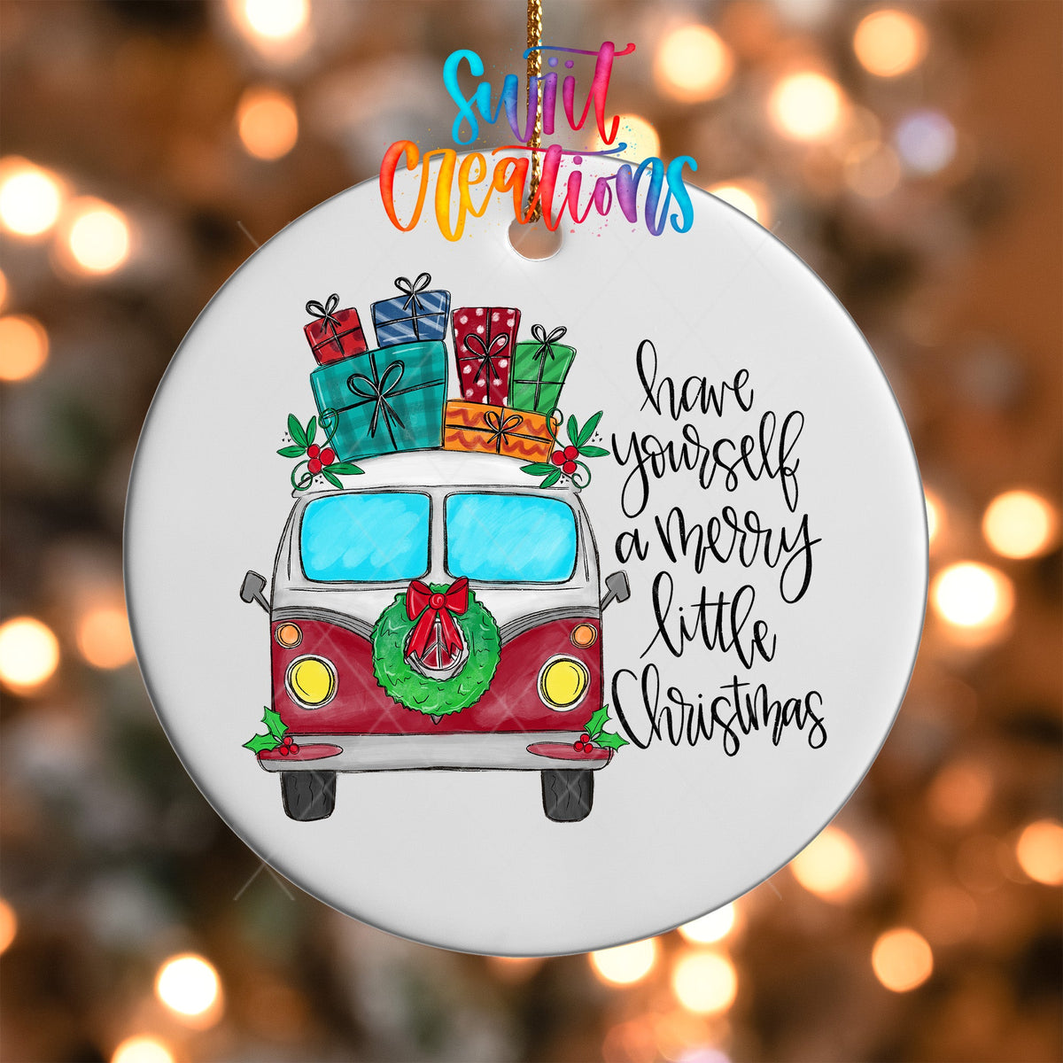 Vintage Merry Little Christmas UV DTF Ornament Transfer | O-300 - Swiit Creations