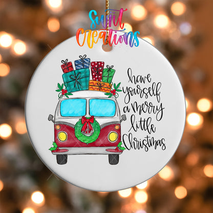 Vintage Merry Little Christmas UV DTF Ornament Transfer | O-300 - Swiit Creations