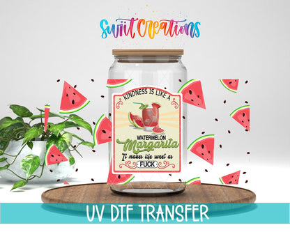 Watermelon Margarita UV DTF Transfer Tumbler Wrap | Funny Summer Drink | DTF213 - Swiit Creations