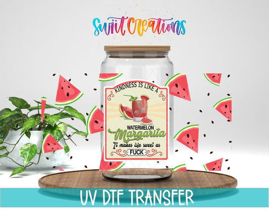 Watermelon Margarita UV DTF Transfer Tumbler Wrap | Funny Summer Drink | DTF213 - Swiit Creations