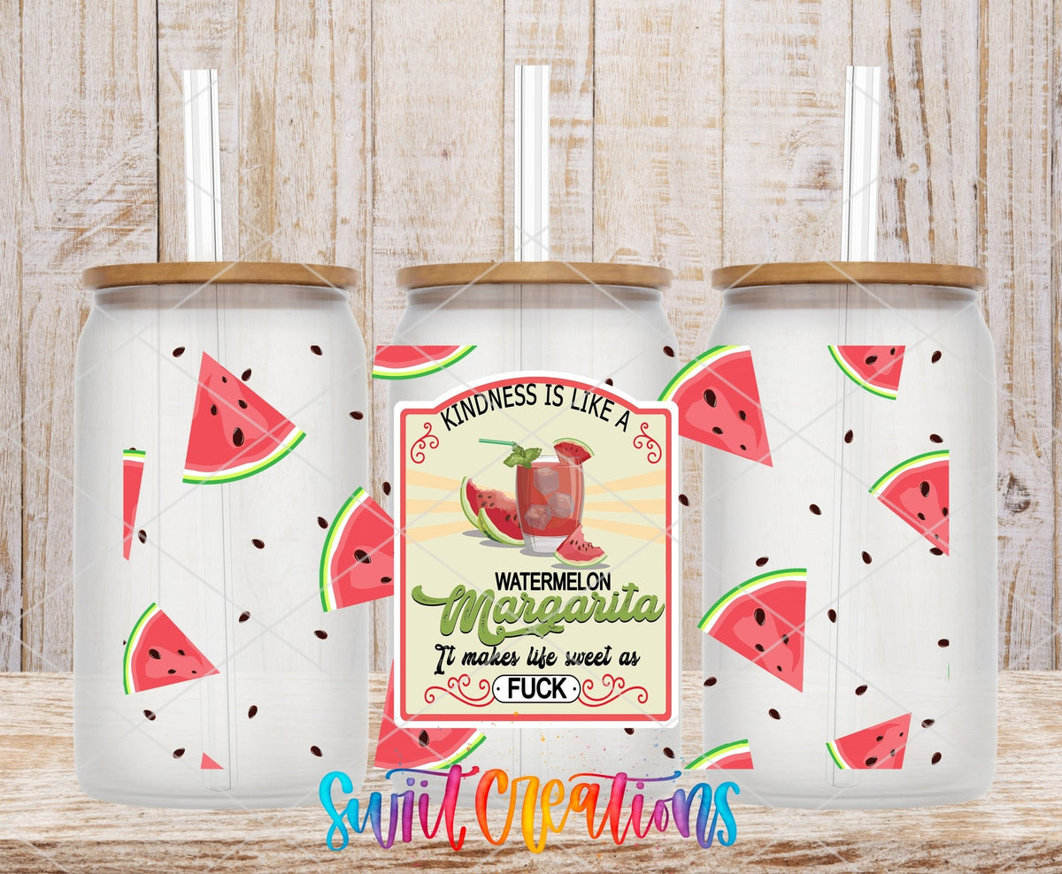 Watermelon Margarita UV DTF Transfer Tumbler Wrap | Funny Summer Drink | DTF213 - Swiit Creations