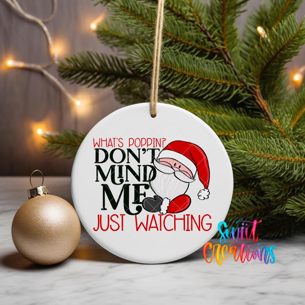 What's Poppin Santa Christmas UV DTF Ornament Transfer | O-1687 - Swiit Creations