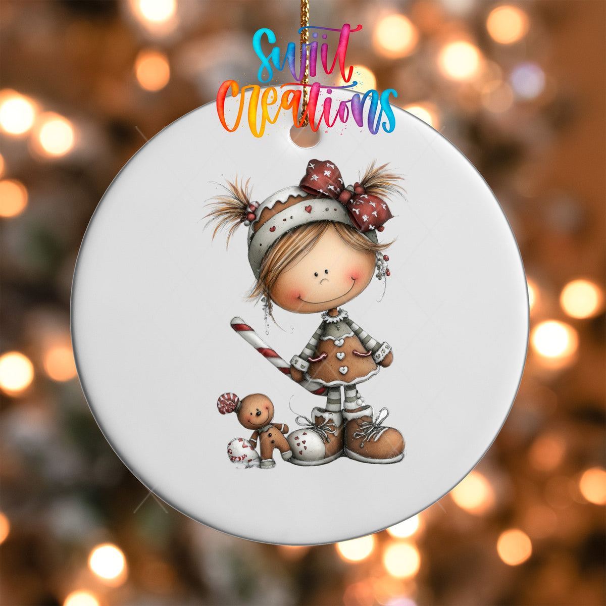 Whimsical Gingerbread Girl Christmas UV DTF Ornament Transfer | O-1768 - Swiit Creations