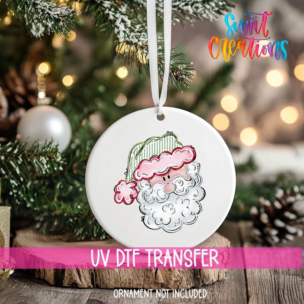 Whimsical Santa Christmas Ornament UV DTF Decal | O-1528 - Swiit Creations