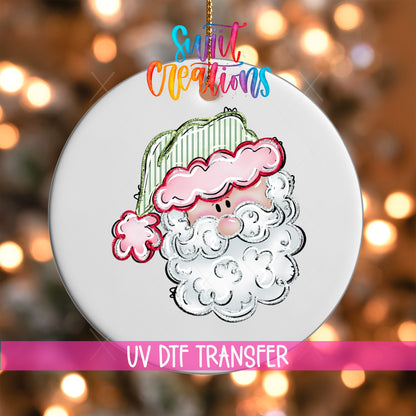 Whimsical Santa Christmas Ornament UV DTF Decal | O-1528 - Swiit Creations
