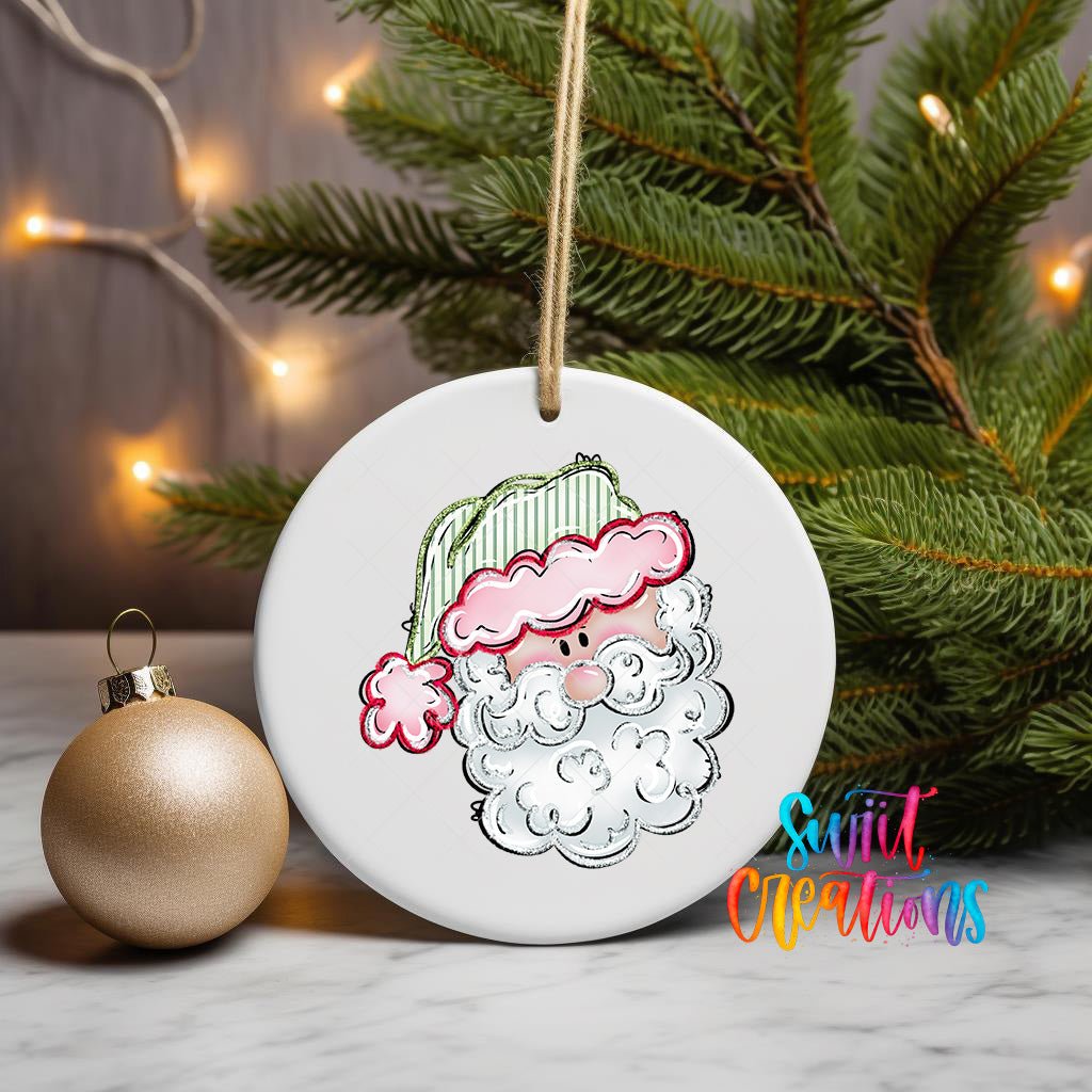 Whimsical Santa Christmas Ornament UV DTF Decal | O-1528 - Swiit Creations