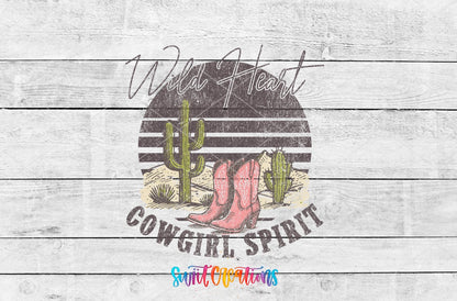 Wild Heart Cowgirl Spirit Motel Keychain UV DTF Transfer | Western Desert Design | MK1521 - Swiit Creations