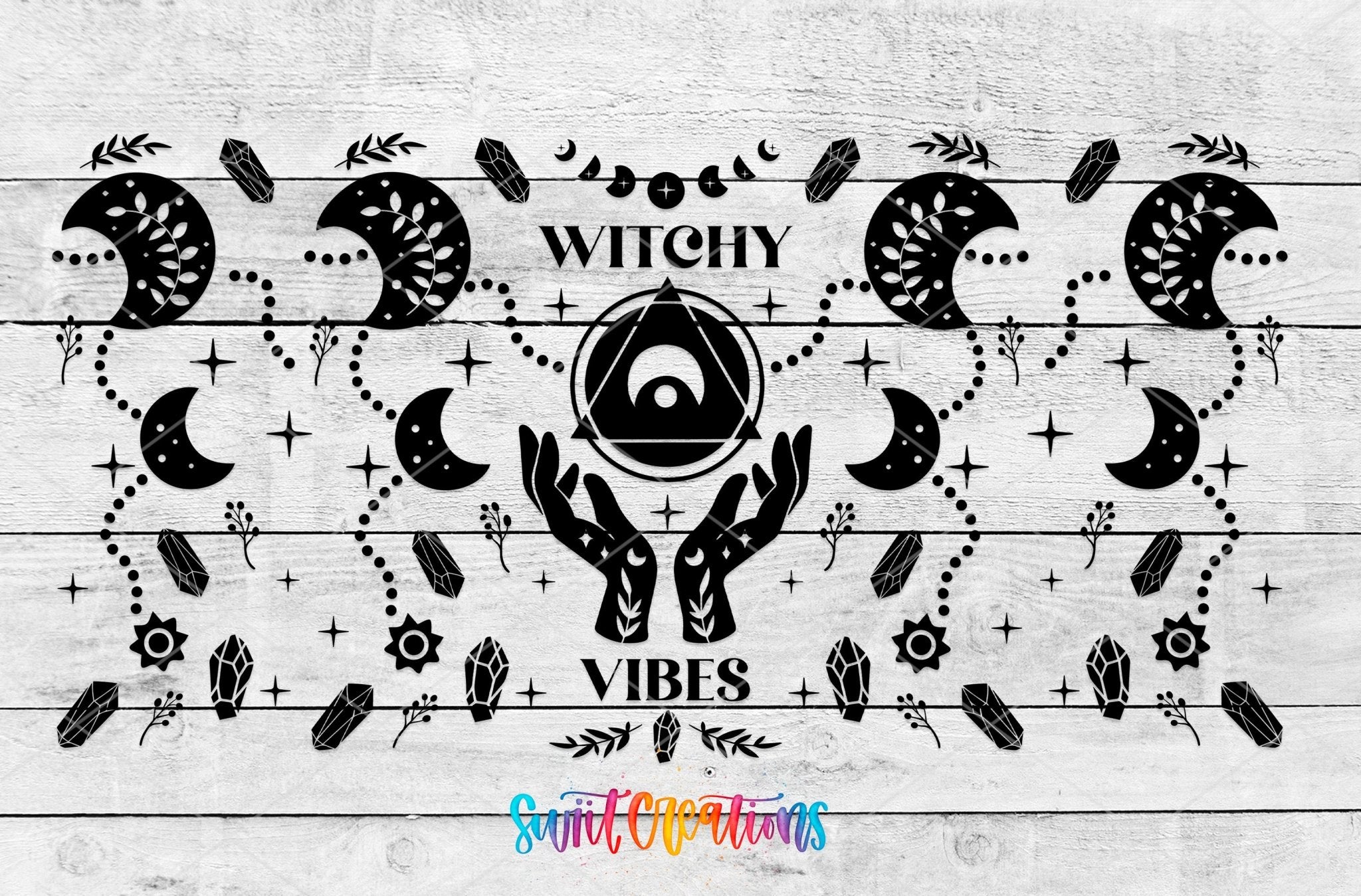 Witchy Vibes Moon Phase UV DTF Transfer Tumbler Wrap | DTF022 - Swiit Creations