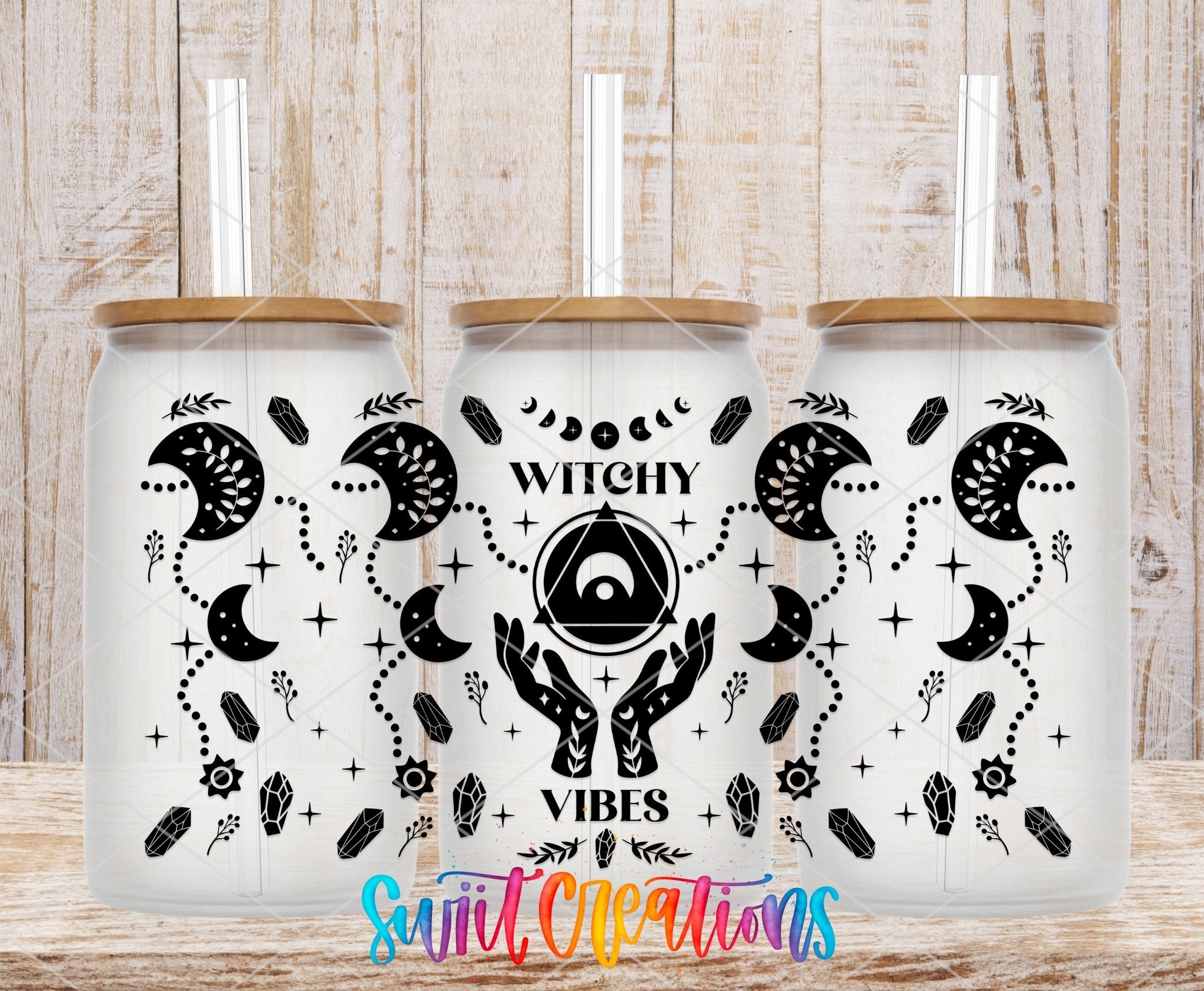 Witchy Vibes Moon Phase UV DTF Transfer Tumbler Wrap | DTF022 - Swiit Creations