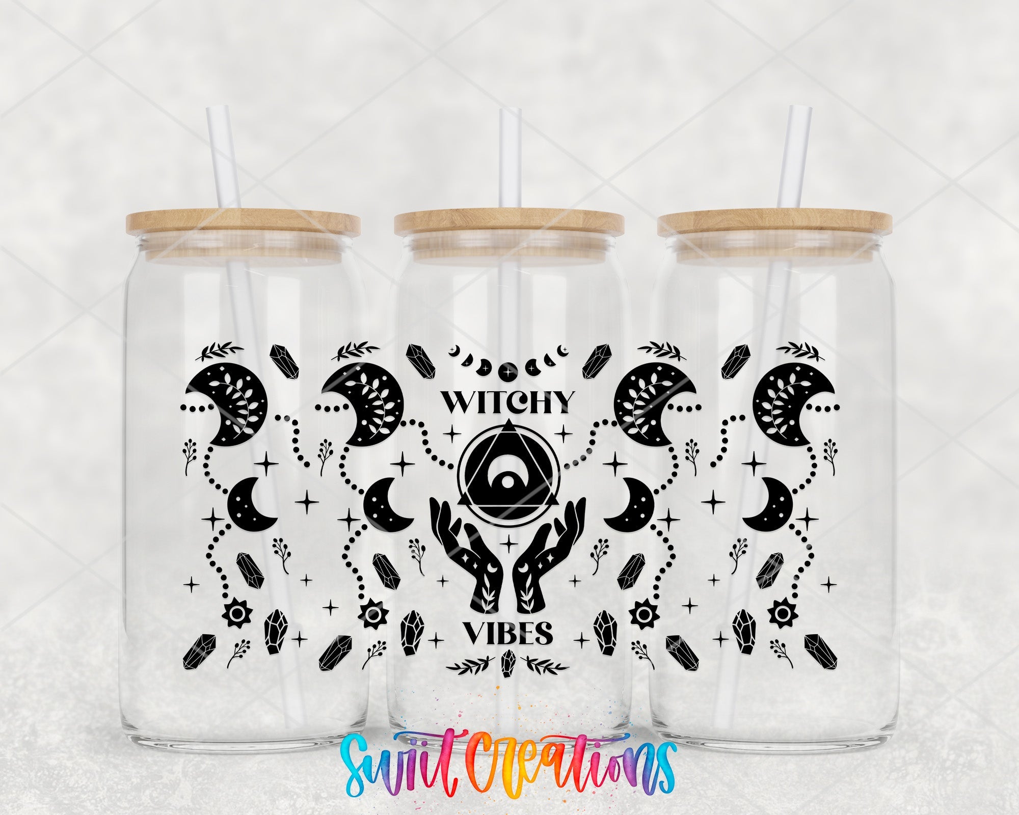Witchy Vibes Moon Phase UV DTF Transfer Tumbler Wrap | DTF022 - Swiit Creations