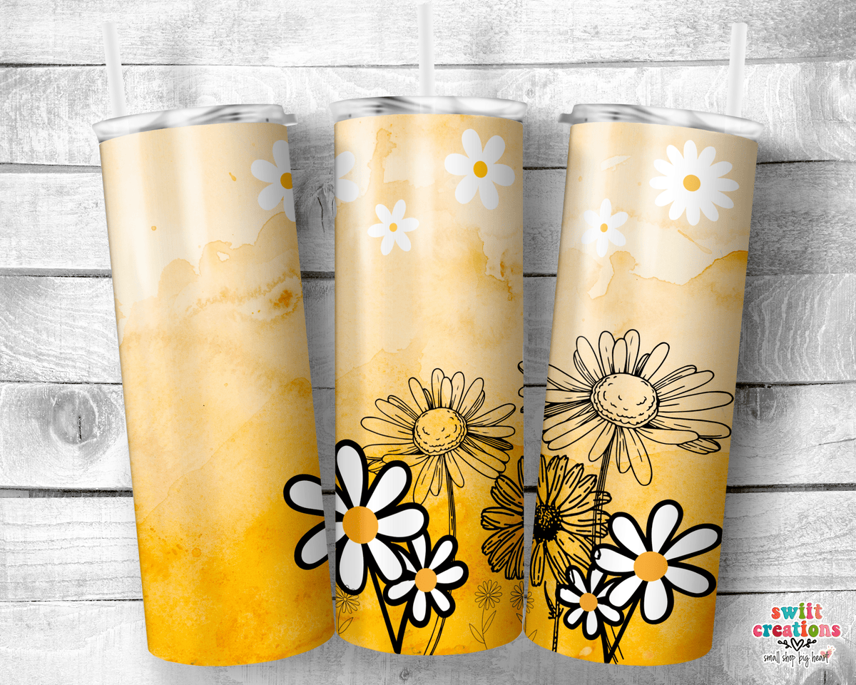 Yellow Daisies Tumbler (T514) - Swiit Creations