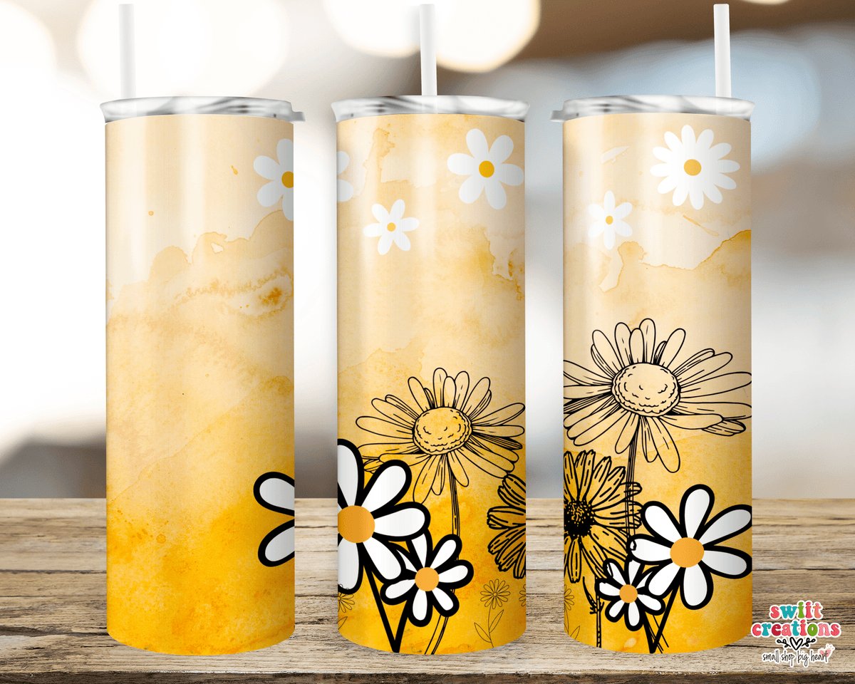Yellow Daisies Tumbler (T514) - Swiit Creations