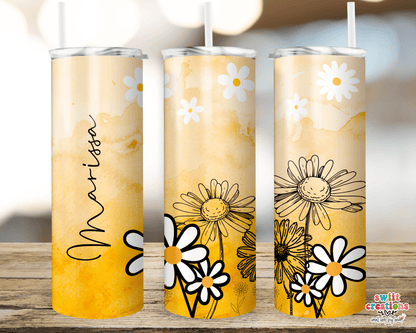 Yellow Daisies Tumbler (T514) - Swiit Creations