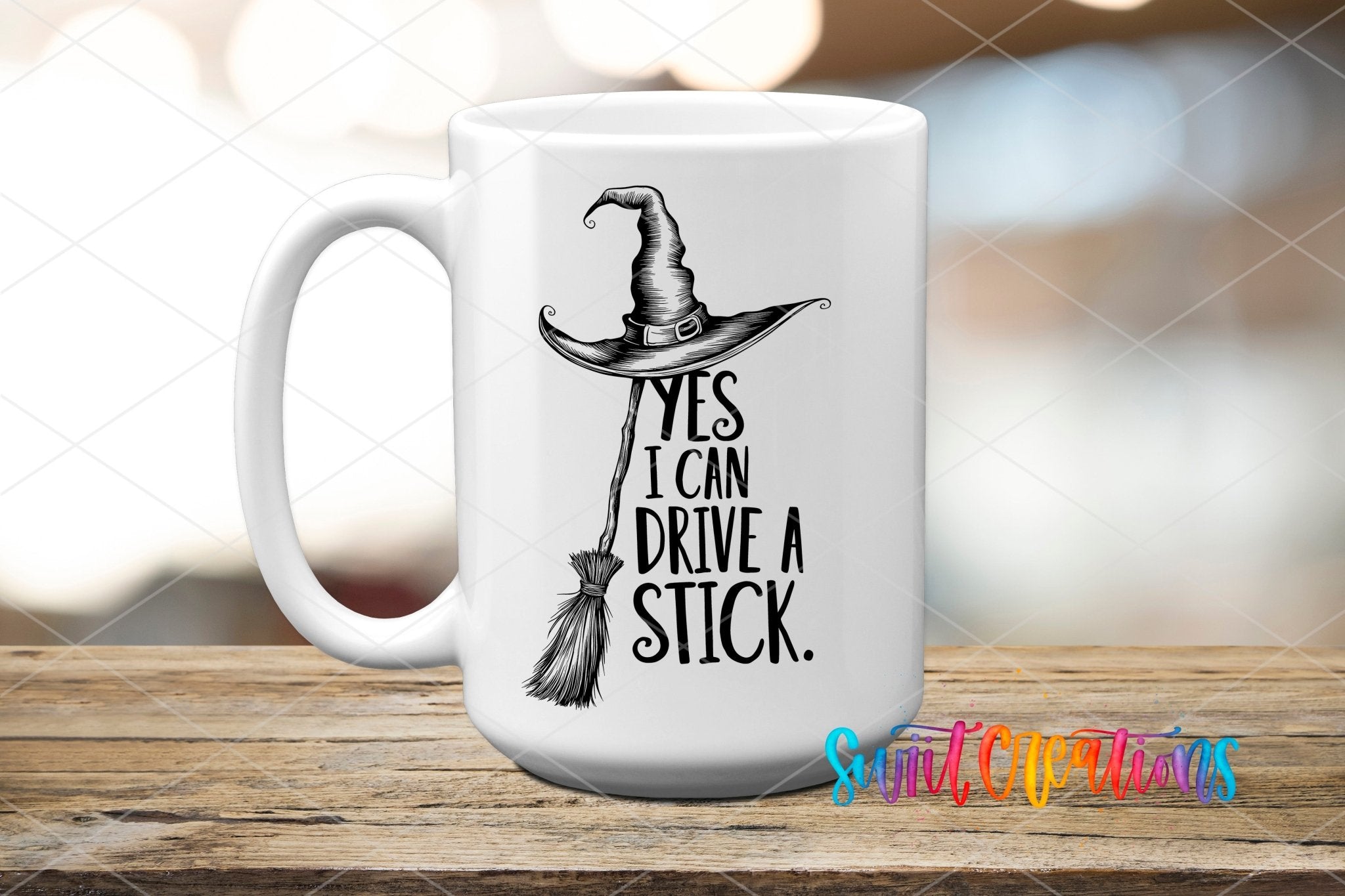 Yes I Can Drive A Stick Witch Hat UV DTF Cup Decal | UV1588 - Swiit Creations