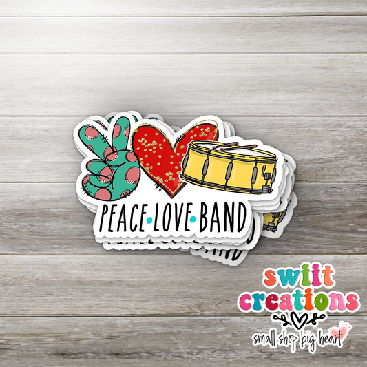 Peace Love Band Sticker (SS152) | SCD055